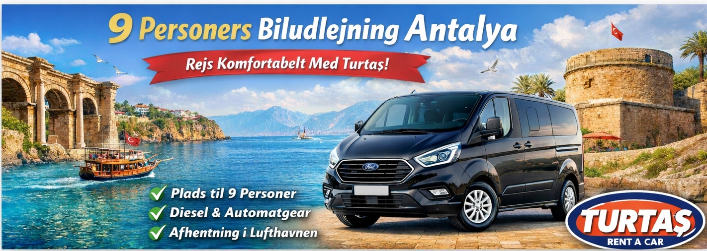 9 personers biludlejning Antalya